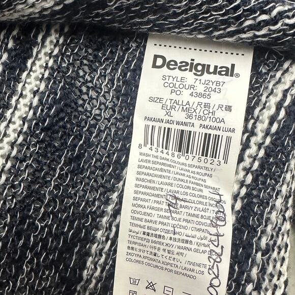 Desigual  Patricia Lightweight Floral Embroidered Cardigan Sweater Women's XL - Picture 8 of 8